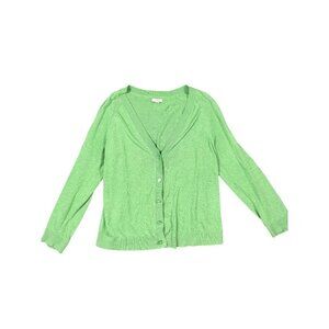 J. Jill Organic Cotton Button Front Lightweight V Neck Cardigan Size Large